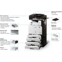 Kserokopiarka kolorowa Samsung CLX-9201NA/SEE - 20 str/min, duplex, RADF, 2 kasety, stolik, tonery - gotowa do pracy.