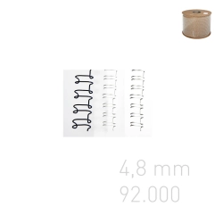 Grzbiety drutowe na szpuli - O.WIRE 3:1" - 4,8 mm - srebrny - 92,000 oczek