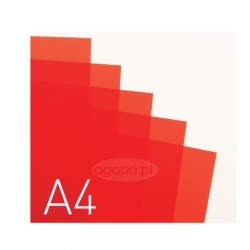 Przezroczyste okładki miękkie - O.CLEAR STANDARD - 297 x 210 mm (A4) - 100 szt - przezroczysty czerwony